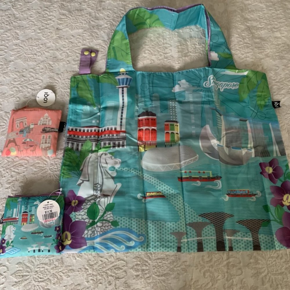 Reusable fold up tote bag NWT